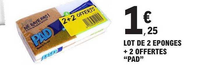 LOT DE 2 EPONGES + 2 OFFERTES "PAD"