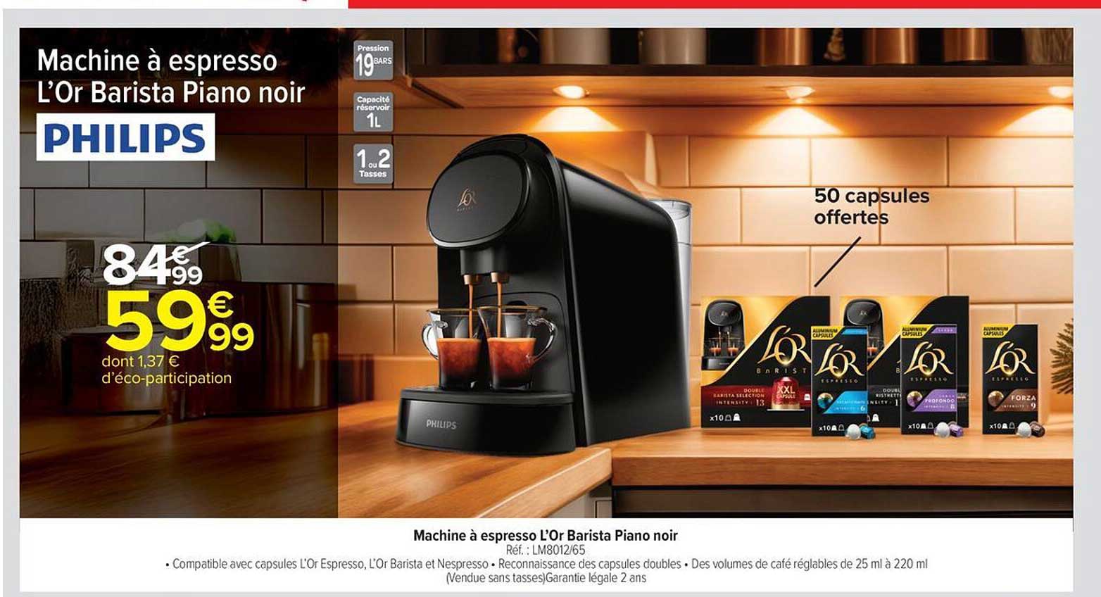 Machine à espresso L’Or Barista Piano noir