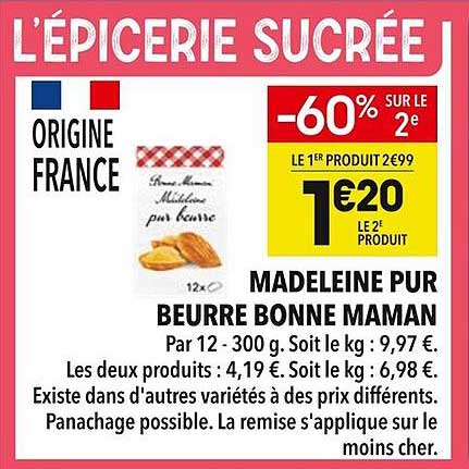 MADELEINE PUR BEURRE BONNE MAMAN
