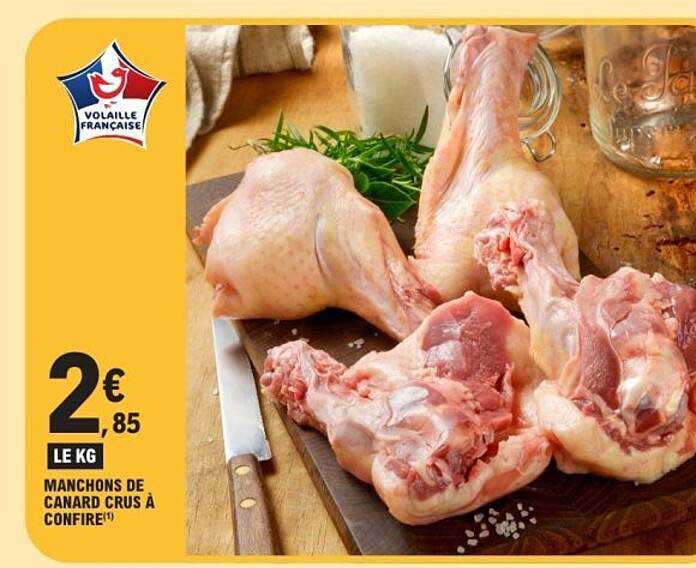 MANCHONS DE CANARD CRUS À CONFIRE