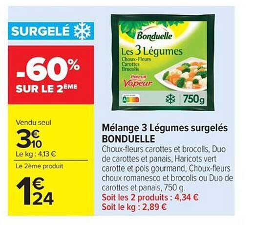 Mélange 3 Légumes surgelés BONDUELLE