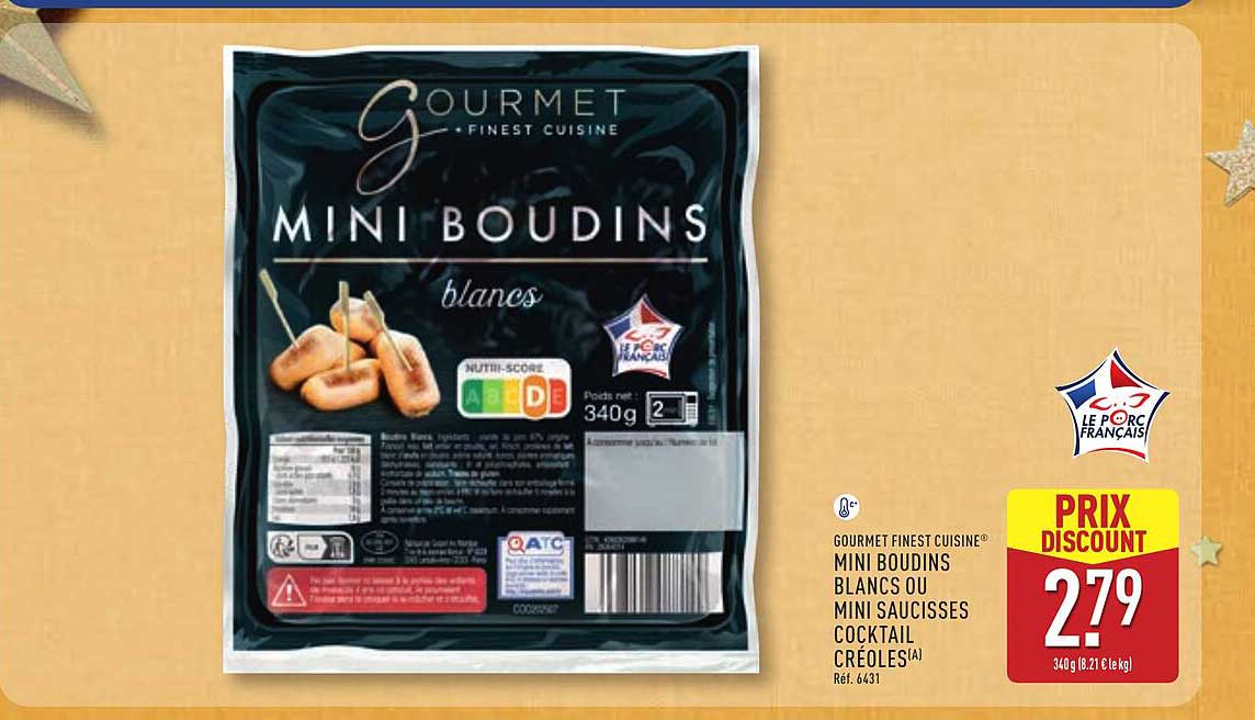 MINI BOUDINS BLANCS OU MINI SAUCISSES COCKTAIL CRÉOLES