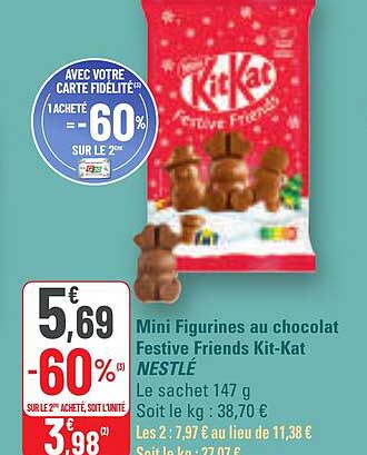Mini Figurines au chocolat Festive Friends Kit-Kat NESTLÉ