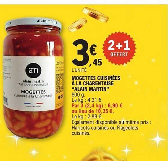 Mogettes cuisinées à la Charentaise "Alain Martin"