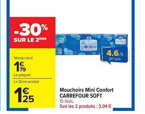 Mouchoirs Mini Confort CARREFOUR SOFT
