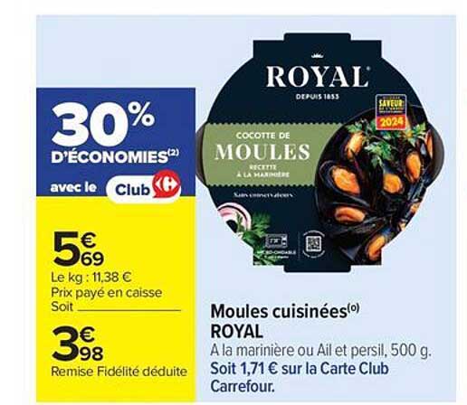 Moules cuisinées(o) ROYAL