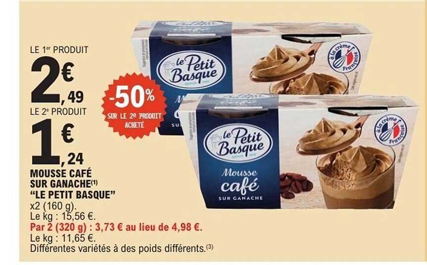 MOUSSE CAFÉ SUR GANACHE "LE PETIT BASQUE"