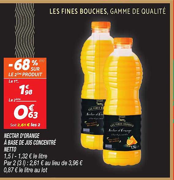 NECTAR D'ORANGE À BASE DE JUS CONCENTRÉ