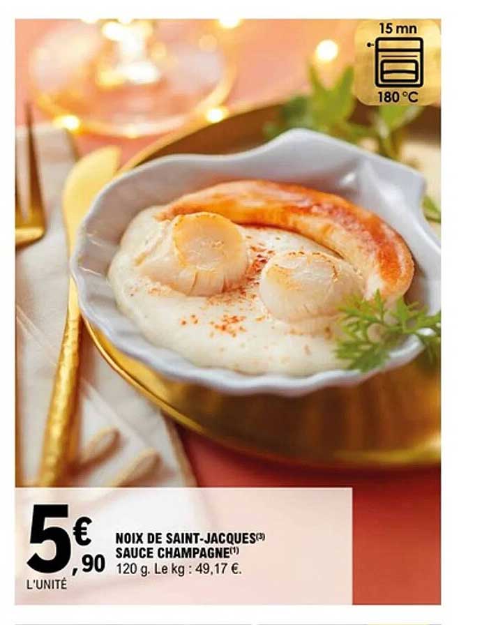 NOIX DE SAINT-JACQUES SAUCE CHAMPAGNE