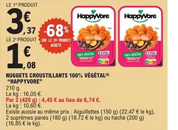 NUGGETS CROUSTILLANTS 100% VÉGÉTAL® "HAPPYVORE"