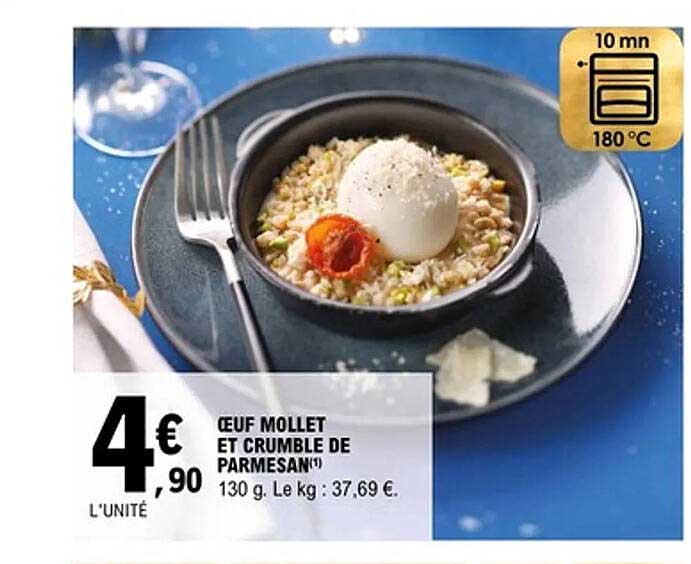 ŒUF MOLLET ET CRUMBLE DE PARMESAN