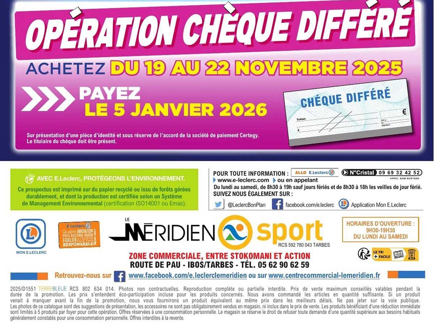 OPÉRATION CHÈQUE DIFFÉRÉ