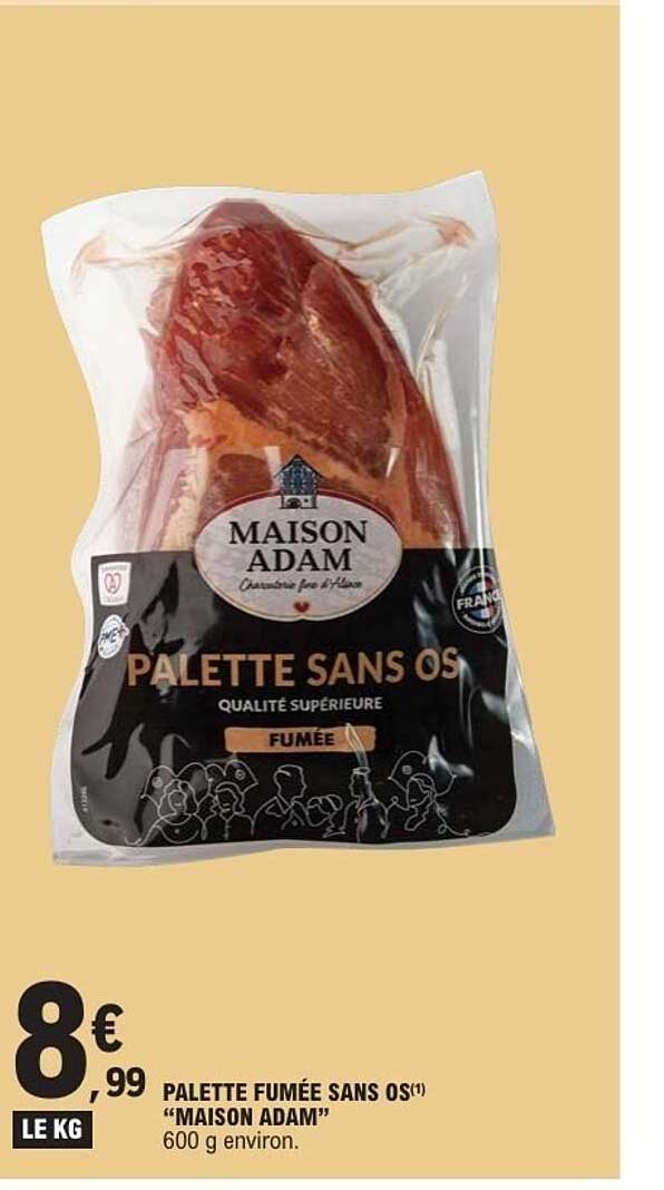 PALETTE FUMÉE SANS OS "MAISON ADAM"