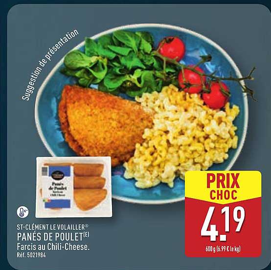 PANÉS DE POULET® Farcis au Chili-Cheese