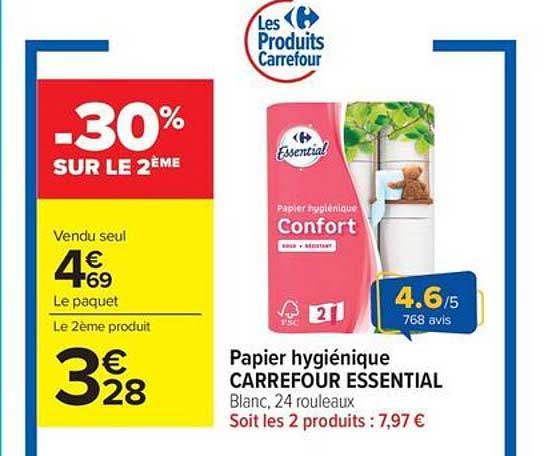 Papier hygiénique CARREFOUR ESSENTIAL