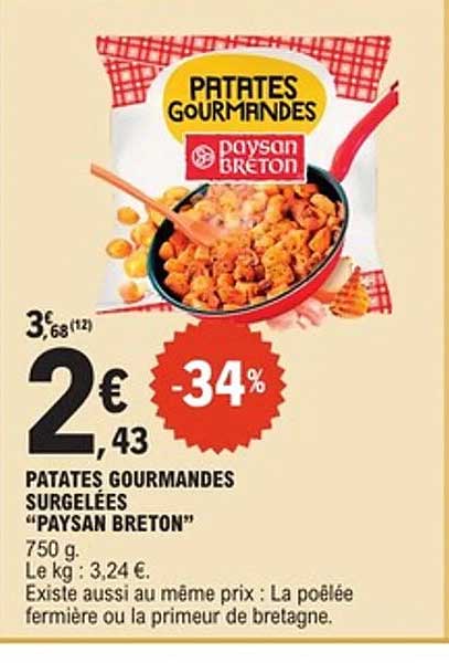PATATES GOURMANDES SURGELÉES "PAYSAN BRETON"
