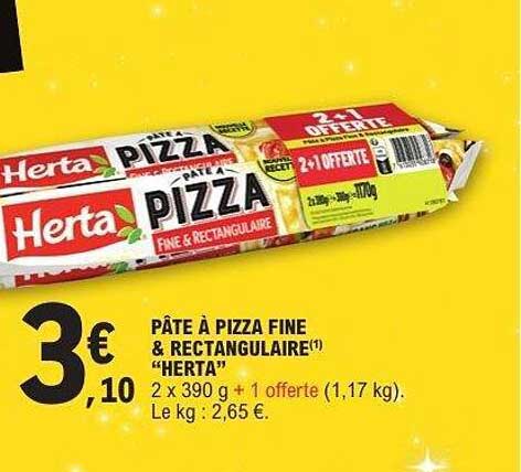 PÂTE À PIZZA FINE & RECTANGULAIRE HERTA