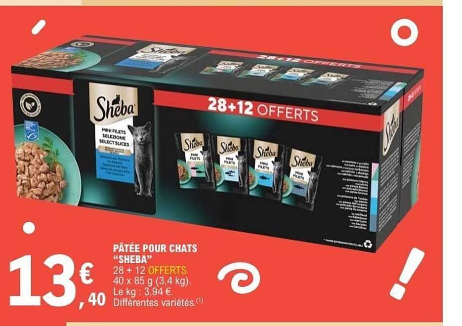 Pâtée pour chats “Sheba” 28 + 12 OFFERTS