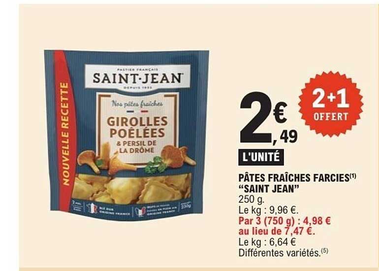 PÂTES FRAÎCHES FARCIES "SAINT JEAN"