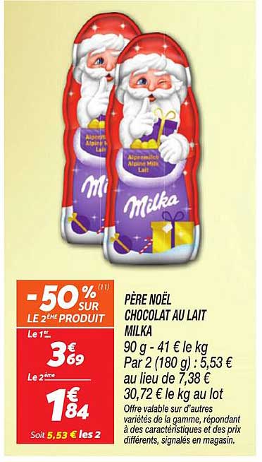 PÈRE NOËL CHOCOLAT AU LAIT MILKA