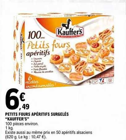PETITS FOURS APÉRITIFS SURGELÉS "KAUFFER'S"