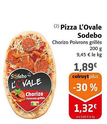 Pizza L'Ovale Sodebo Chorizo Poivrons grillés