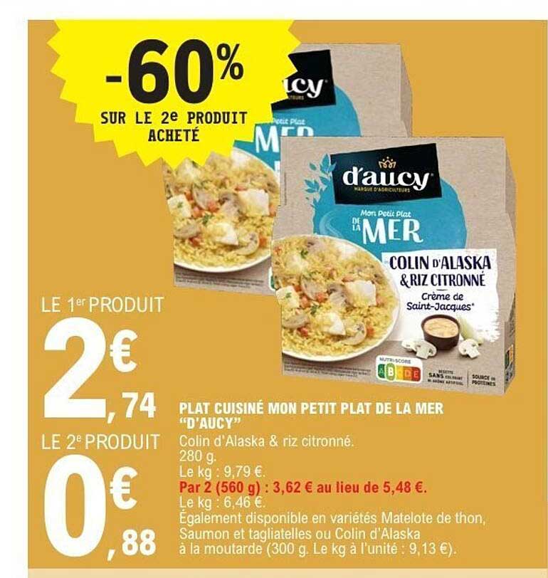 PLAT CUISINÉ MON PETIT PLAT DE LA MER “D’AUCY”