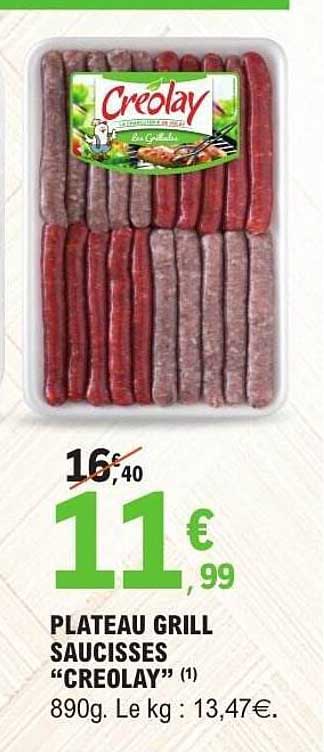 PLATEAU GRILL SAUCISSES “CREOLAY”