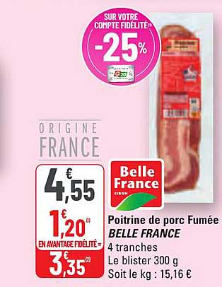 Poitrine de porc Fumée BELLE FRANCE