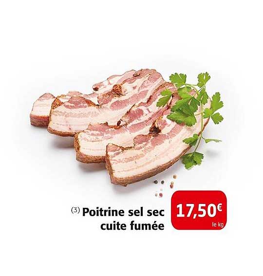 Poitrine sel sec cuite fumée