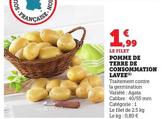 POMME DE TERRE DE CONSOMMATION LAVÉE