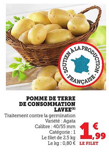 POMME DE TERRE DE CONSOMMATION LAVEE(S)