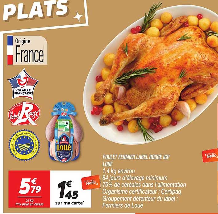 POULET FERMIER LABEL ROUGE IGP LOUE