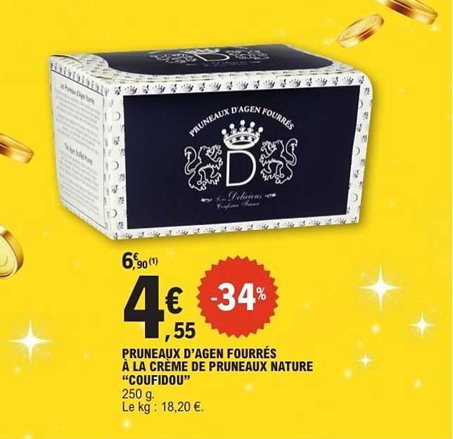 PRUNEAUX D'AGEN FOURRÉS À LA CRÈME DE PRUNEAUX NATURE 'COUFIDOU'