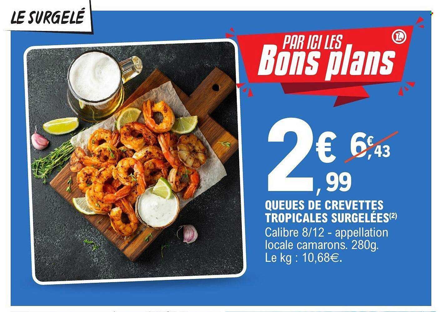 QUEUES DE CREVETTES TROPICALES SURGELÉES