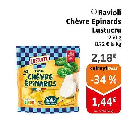 Ravioli Chèvre Épinards Lustucru