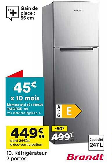 Réfrigérateur 2 portes Brandt