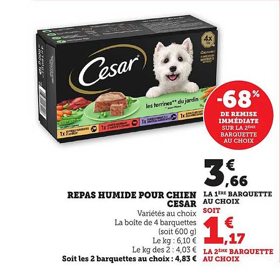 REPAS HUMIDE POUR CHIEN CESAR