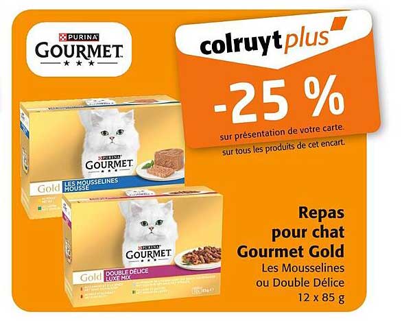 Repas pour chat Gourmet Gold Les Mousselines ou Double Délice