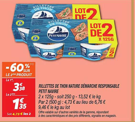 RILLETTES DE THON NATURE DÉMARCHE RESPONSABLE PETIT NAVIRE