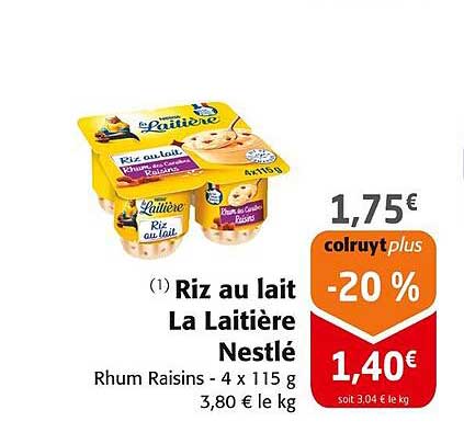 Riz au lait La Laitière Nestlé