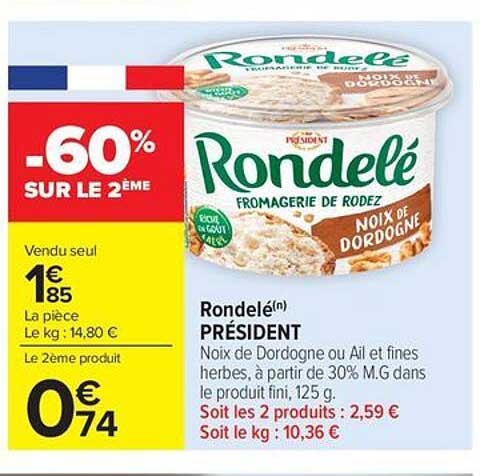 Rondelé(n) PRÉSIDENT - Noix de Dordogne