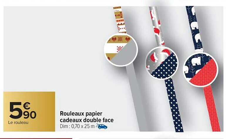 Rouleaux papier cadeaux double face