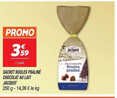 SACHET BOULES PRALINÉ CHOCOLAT AU LAIT JACQUOT