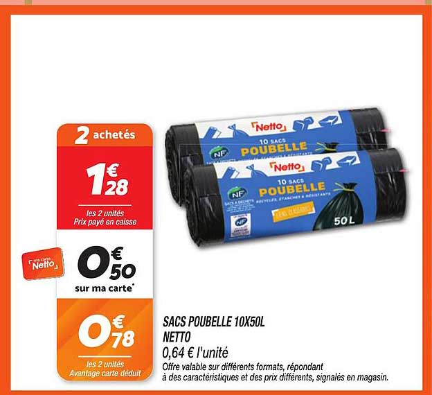 SACS POUBELLE 10X50L