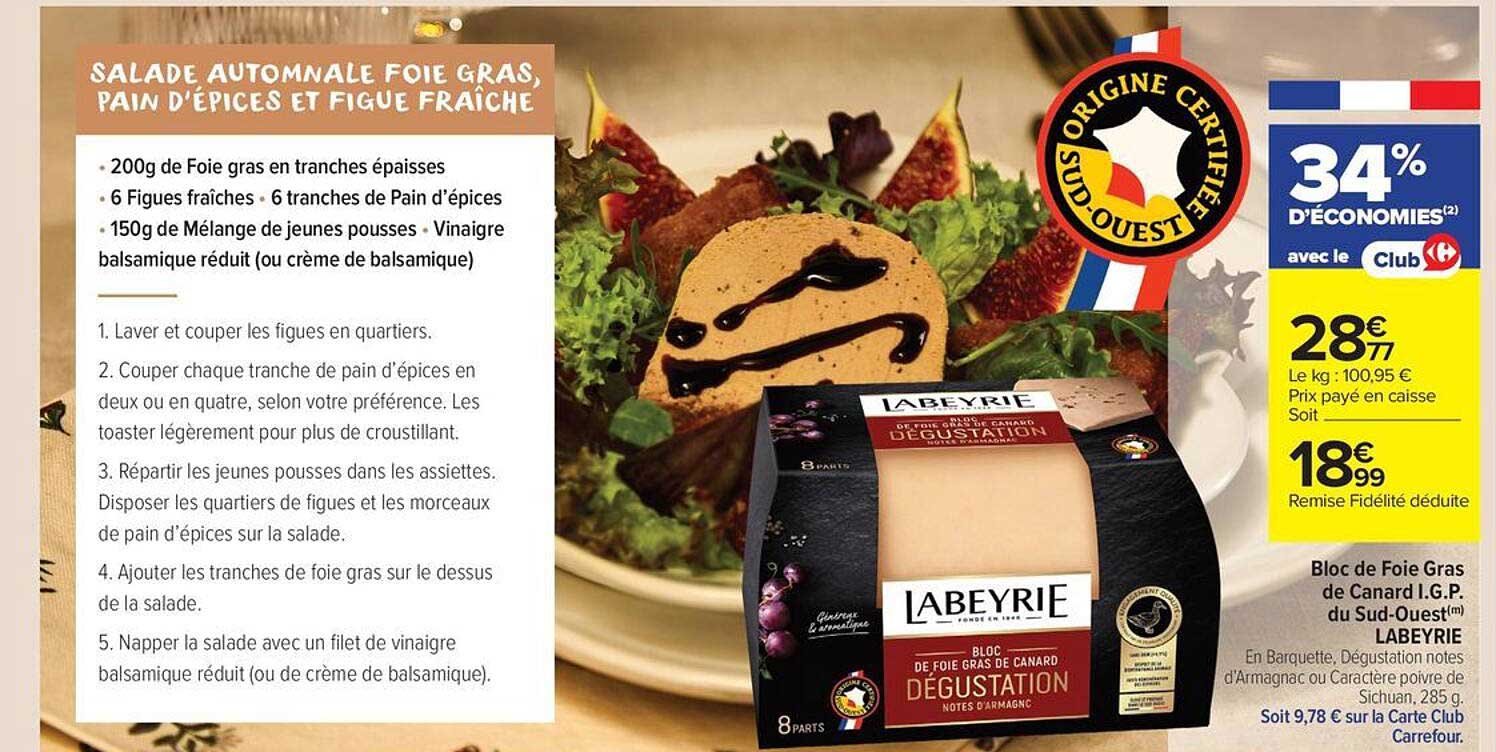 SALADE AUTOMNALE FOIE GRAS, PAIN D'ÉPICES ET FIGUE FRAÎCHE