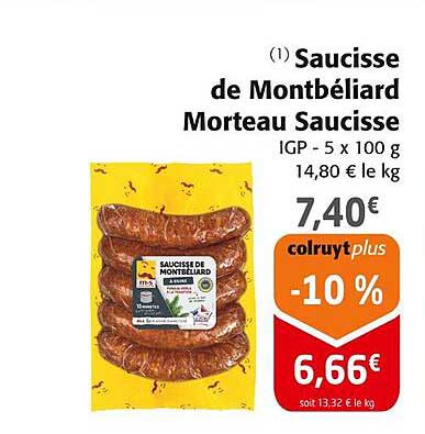 Saucisse de Montbéliard Morteau Saucisse