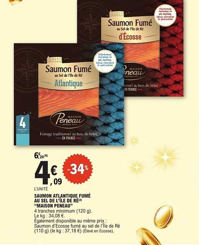 SAUMON ATLANTIQUE FUMÉ AU SEL DE L'ÎLE DE RÉ "MAISON PENAUD"