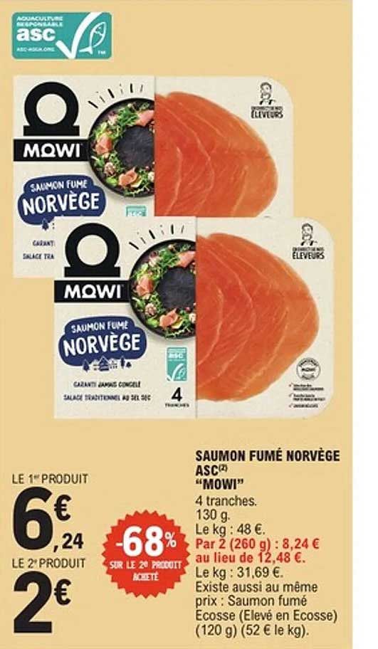 SAUMON FUMÉ NORVÈGE ASC MOWI