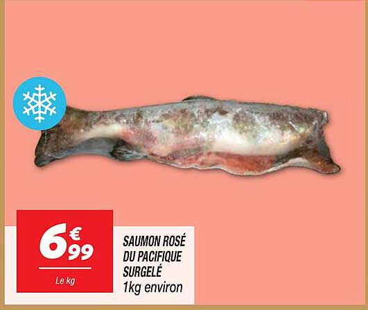 SAUMON ROSÉ DU PACIFIQUE SURGELÉ 1kg environ